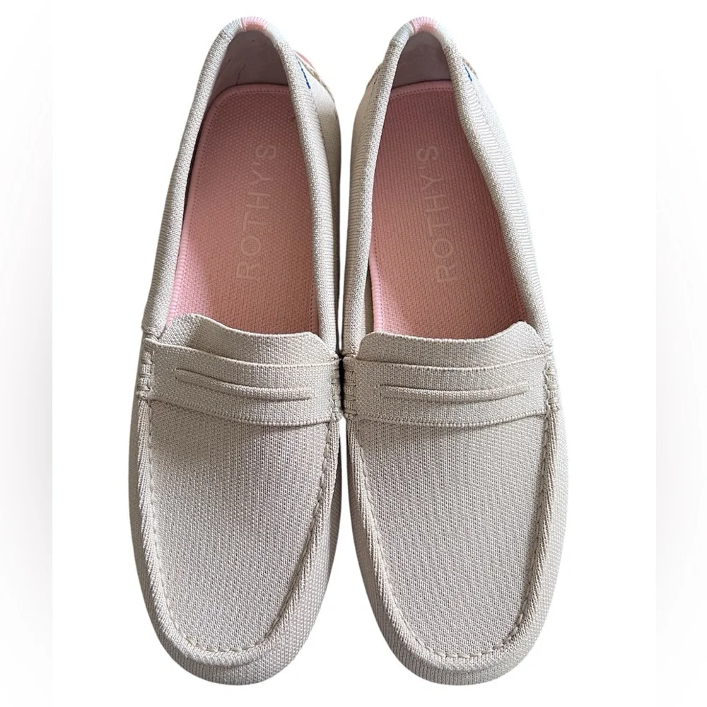 Rothy’s The Driver Loafers in Sesame Cream Tan Beige Flat Slip On Shoes Size 11 - Picture 12 of 14